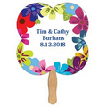 Clover Stock Shape Fan w/ Wooden Stick